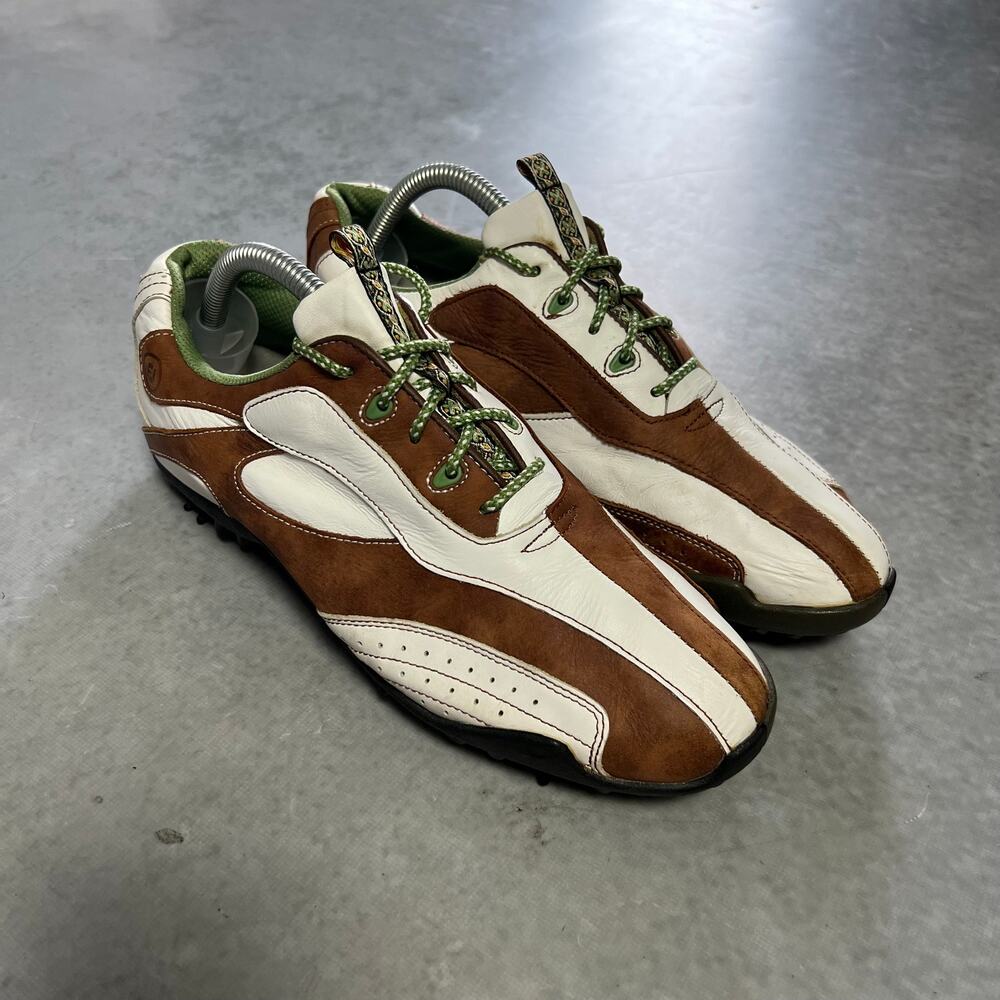 FootJoy LoPro Golf Cleats Women's Size 9M Brown & White Shoes Leather